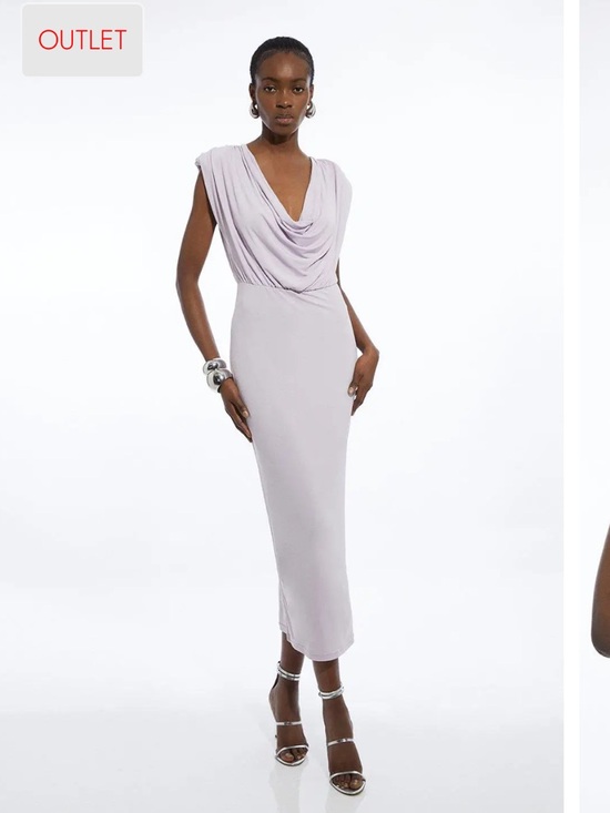 Karen Millen Dresses & Skirts - Karen Millen Pale Lilac Cowl Neck Jersey Maxi Dress